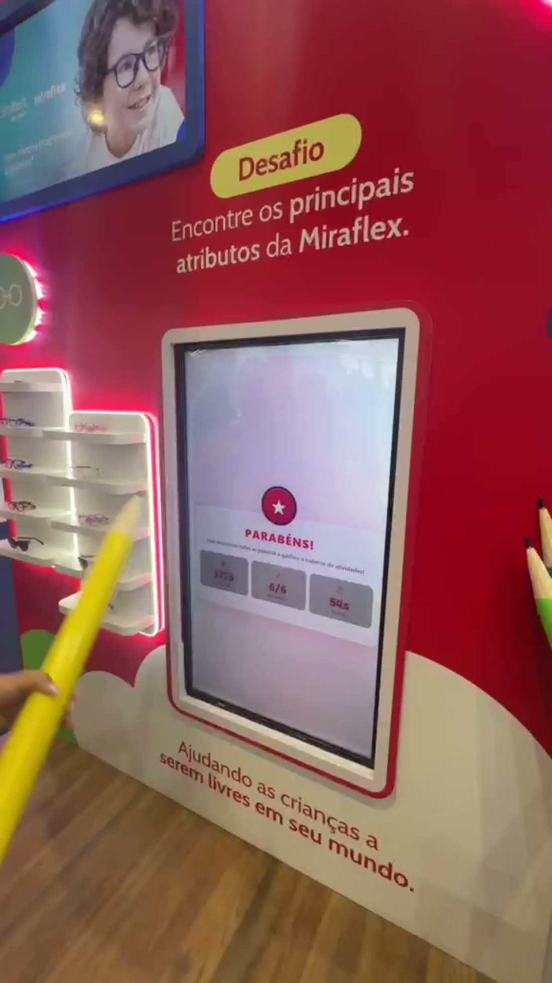 Tela de resultado do game mostrando tempo, palavras encontradas e pontuação final da partida