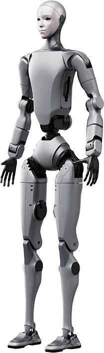 Super Humanoide H2, robô cinza de rosto humano